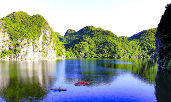 Cat Ba mountains and sea.