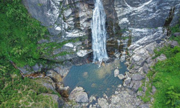 Seo Trung Ho Waterfall in Ban Ho from above.