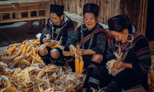 Ethnic women in Cat Cat Village.