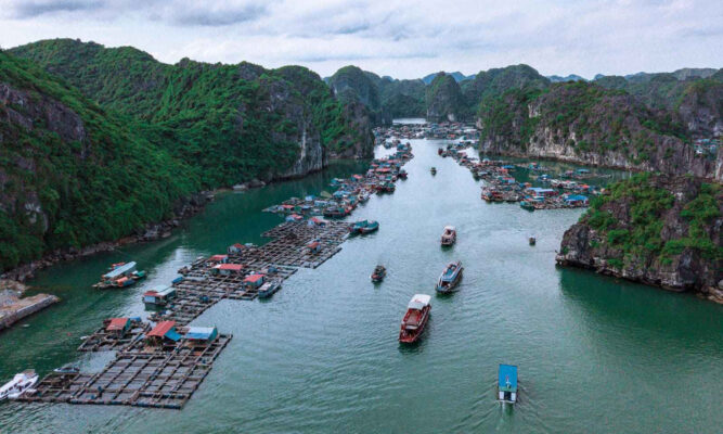Overview of Tra Bau Fishing Village.