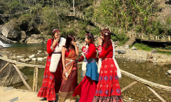 Sapa visitors in Cat Cat Village.