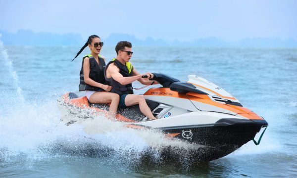 A couple on a jetski.