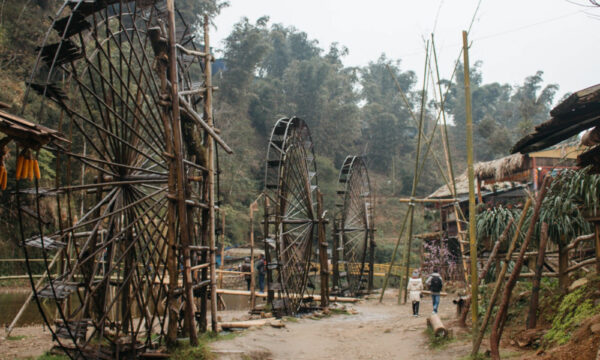 Water mills in Cat Cat Village.