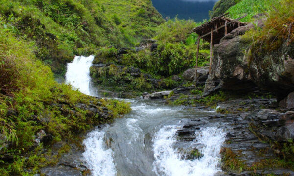 Waterfall view in Du Gia.
