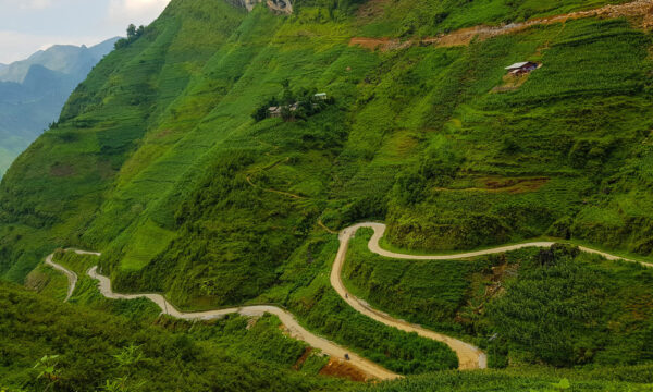 Winding mountain routes in Ha Giang.