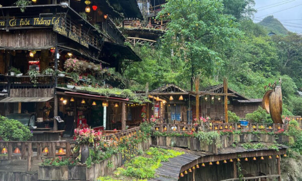 Wooden houses of Cat Cat people.