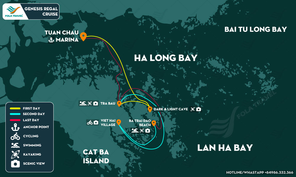 Map of Genesis Regal Cruise.