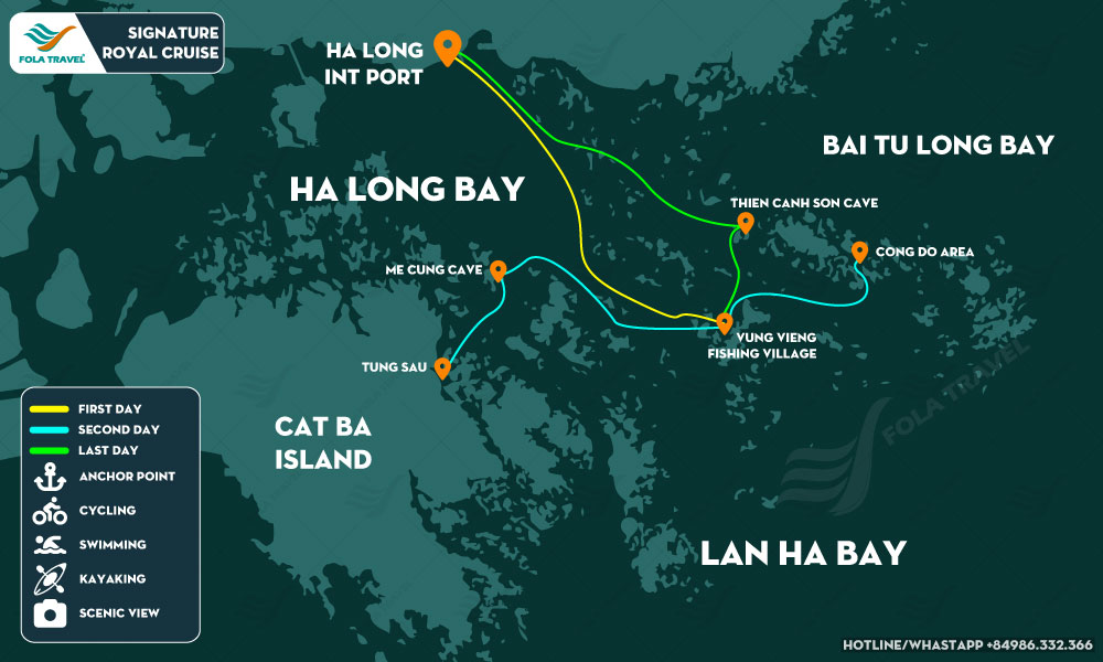 Cruise tour map of Signature Royal Cruise.