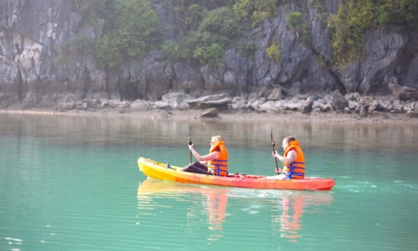 Kayaking in Bai Tu Long Bay.