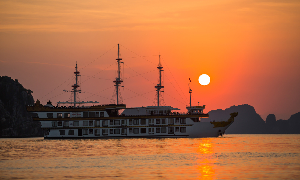 Sunset over Dragon Legend Cruise.