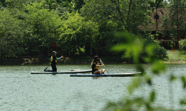 Kayaking trip in Cuc Phuong National Park lake.